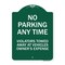 Signmission No Parking Anytime Violators Towed Away, Green & White Aluminum Sign, 18" x 24", GW-1824-23770 A-DES-GW-1824-23770 - alternate 1